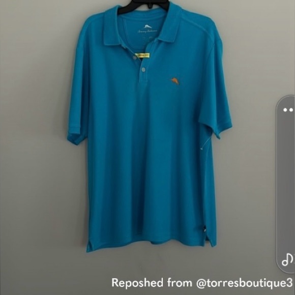 EUC Tommy Bahama men's 3-button placket polo shirt, size Large - Picture 5 of 9